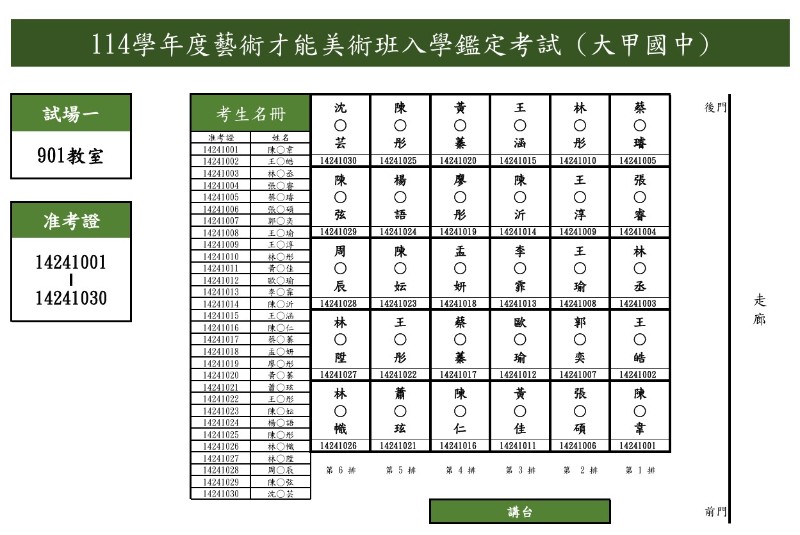 第一試場901教室