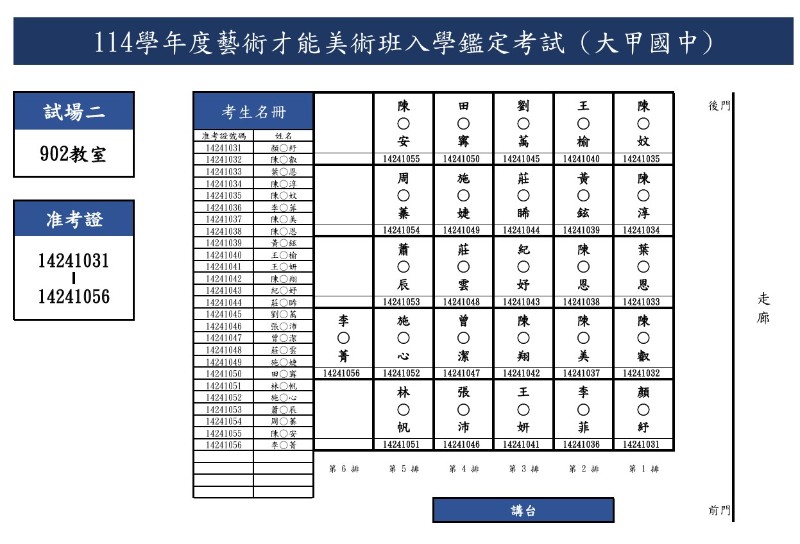 第二試場902教室